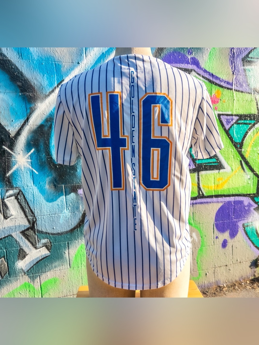 GOLDEN STATE WARRIORS Vintage Baseball Jersey size Medium (w/ Retro Embroidery)
